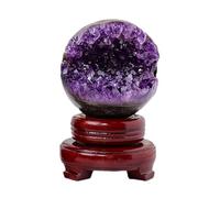 FQHIDMOMX Crystal Ball Amethyst Cluster, Smiling Raw Stone Geode Cornucopia Money Bag Home Decoration Ornaments for Divination,A-5-5.5cm