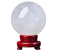 FQHIDMOMX Crystal Ball Glass Sphere White Office Transparent Auspicious Feng Shui Stone Carving Polished Gift Ornaments Decorative,6cm