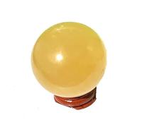 FQHIDMOMX Crystal Ball Ornaments, Raw Stone Polished Home Office Desktop Decoration Crafts,Yellow,40mm