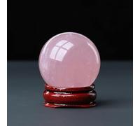 FQHIDMOMX Crystal Ball Rose Quartz Magic Sphere Ornament for Decoration, Scrying,Feng Shui,Home Desk Decor,Precious Gifts,110mm