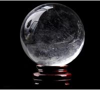 FQHIDMOMX Crystal Ball White Office Transparent Auspicious Feng Shui Polishing Stone Gift Decorative Carving,Clear,50mm