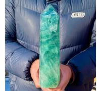 FQHIDMOMX Crystal Fluorite Column Magic Wand Obelisk Point (Size : 300-400g)