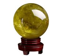 FQHIDMOMX Crystal Gemstone Ball Polished Quartz Stone Sphere Ornament Crystals for Feng Shui/Decorative/Beginners Gift, 2.36"(60mm),Citrine