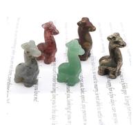 FQHIDMOMX Crystal Giraffe Quartz Stone Carving Statue Crafts Home Decoration (Color : Flame, Size 20 pcs)