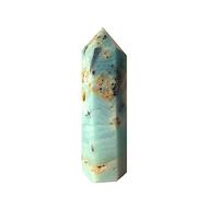 FQHIDMOMX Crystal Hexagonal Point Wand Sky Blue Column Gemstone Polished Stone Home Decoration (Size : 10-11cm)