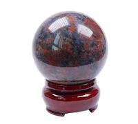 FQHIDMOMX Crystal Jet Red Tiger Eye Gemstone Ball Magic Fortune Teller Himalayan Rock Stone, Amphibolite Ball-7~8cm