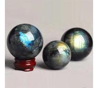 FQHIDMOMX Crystal Labradorite Stone Ball Quartz Polished Moonstone Ore Sphere Crystals Ornaments (Size : 30mm)