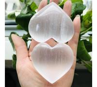 FQHIDMOMX Crystal Selenite Heart Stone Quartz Fraueneis Stones and Minerals