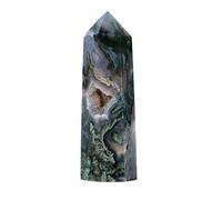 FQHIDMOMX Crystal Single Pointed Column Agate with Hole Stone Polished Hexagonal Feng Shui Home Decoration for and Grid,4~5cm
