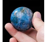 FQHIDMOMX Crystal Stone Sphere with Stand,Blue Apatite Quartz Ball,Small Polished Gemstone Gift for Home or Office,35~40mm