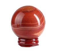 FQHIDMOMX Crystals Sphere with Stand,Round Red Agate Crystal Ball, Decorative, Witchcraft Home Decor,4.5~5cm