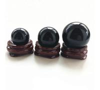 FQHIDMOMX Decorative Ornaments Black Obsidian Sphere Small Crystal Ball Stone Decoration (Color : 19-20mm)