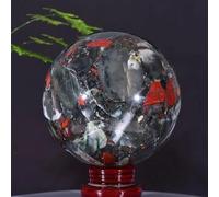 FQHIDMOMX Decorative Ornaments Blood Stone Sphere Quartz Crystal Ball (Size : 450-500g)