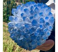 FQHIDMOMX Decorative Ornaments Blue Phantom Quartz Crystal Cluster (Size : 300-350g)