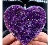 FQHIDMOMX Decorative Ornaments Heart Shaped Amethyst Quartz Cluster Crystal (Size : 80-100g)