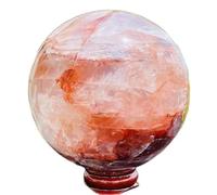 FQHIDMOMX Decorative Ornaments Red Flower Crystal Ball Quartz (Size : 900-1000g)