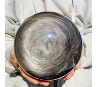 FQHIDMOMX Decorative Ornaments Silver Obsidian Ball Quartz Crystal (Size : 750-800g)