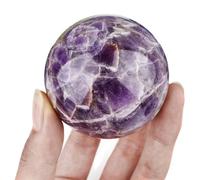 FQHIDMOMX Dream Amethyst Crystal Sphere Ball Purple Decorative Prop Ornament for Feng Shui Divination Fortune Telling Tabletop Fountain Decoration,8.5~9cm