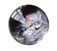FQHIDMOMX Exquisite Burst Color White Crystal Ball Ornaments Stone Polished Colorful Rainbow Home Decoration,70mm