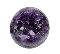 FQHIDMOMX Feng Shui Amethyst Geode Crystal Ball, Purple Quartz Stone Ornaments, Cluster Sphere for Balancing Home and Office Decoration,300~400g