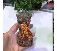 FQHIDMOMX Flame Stone Crystal Female Model Statue Body Carved Crafts Polished Figurine Home Decor 1pcs (Size : 1pc 16-17cm)