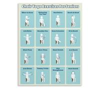 FQHIDMOMX Gentle Chair Yoga For Seniors Seated Stretching Exercise Routine Balance Flexibility Low Impact(Framed,12x18inch(30x45cm))