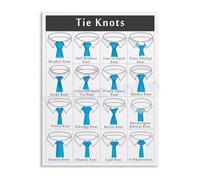 FQHIDMOMX Gentleman's Tie Knots Guide Poster Canvas Wall-Art How To Tie A Necktie Tutorial for Dressing Room Closet Decor(Unframed,08x12inch(20x30cm))