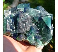 FQHIDMOMX Green Fluorite Crystal Cluster Geode Druzy Raw Stone Quartz for, Witchcraft, Home Decor,400~500g