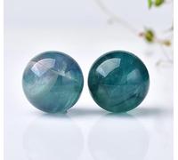 FQHIDMOMX Green Fluorite Crystal Sphere Ball Gemstone Sculpture Figurine for Fengshui Divination Home Decoration,2 Pieces,30mm