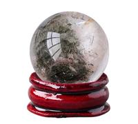 FQHIDMOMX Green Phantom Crystal Ball Gemstone Sphere Fengshui Ornaments Sculpture Figurine for Divination Home Decoration Gift Men Women,70~80mm