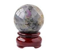 FQHIDMOMX Home Decor Purple Labradorite Crystal Ball Stone Sphere Gemstone Quartz Crystals for Divination, 35~40mm