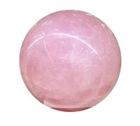 FQHIDMOMX Home Office Ornaments Rose Quartz Crystal Ball Polished Raw Stone Gemstone Sphere Sculpture Figurine Feng Shui Aura Decorative,10cm