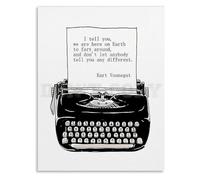 FQHIDMOMX I Tell You Vonnegut Quote - Kurt Vonnegut Art Poster Canvas Print for Living Room, Bedroom Wall-Art(Framed,12x18inch(30x45cm))