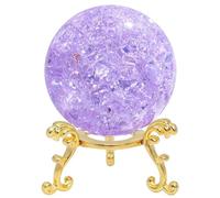 FQHIDMOMX Ice Cracked Crystal Ball Decorative Glass Home Decor Ornaments,purple-40mm