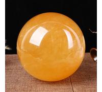 FQHIDMOMX Iceland Spar Crystal Stone Yellow Calcite Ball Sphere Home Decoration Lovers Gifts 1pcs Ornaments (Size : 60mm)