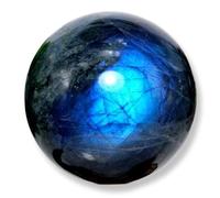 FQHIDMOMX Labradorite Sphere 8.5-9cm (3.5") - Crystal Ball for Spiritual, & Home Decor