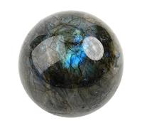 FQHIDMOMX Labradorite Stone Sphere Quartz Crystal Ball Real Gemstone Figurine Divination for Home Wedding Office Fish Tank Decor,5cm/1.96in