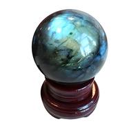 FQHIDMOMX Large Crystal Ball Labradorite Crystals Sphere Decorative Real Quartz Gemstone Sculpture Yoga Fengshui Decor,9~10cm