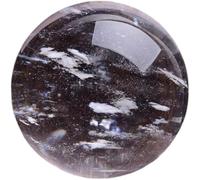 FQHIDMOMX Melting Clear Quartz Crystal Ball Ornaments, Sphere Display Statue Feng Shui Home Decor Garden Gift,8cm