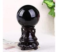 FQHIDMOMX Obsidian Crystal Ball Ornaments, Stone Polished, Black, Home Interior,A,60mm