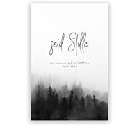 FQHIDMOMX Psalm 46 10 Be Still Inspirational Wall-Art Minimalist Canvas Print for Bedroom Office(Framed,16x24inch(40x60cm))