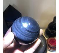 FQHIDMOMX Rainbow Cat Eye Double Ended Obsidian Quartz Crystal Ball Ornaments