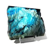 FQHIDMOMX Raw Labradorite Stone Crystals Gemstone, Rough Slab, Standing Display Specimens,600~700g