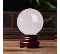 FQHIDMOMX Raw Stone Polished White Calcite Crystal Ball Iceland Ore Ornaments,60mm