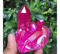 FQHIDMOMX Red Aura Quartz Cluster Crystal Ornaments (Size : 450-500g)