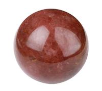 FQHIDMOMX Red Strawberry Crystal Ball Stone Ornaments Magic Sphere Gift for Divination Photography Decoration,55-60mm