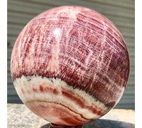 FQHIDMOMX Rhodochrosite Pork Stone Sphere Quartz Crystal Ball Ornaments (Size : 60-65mm)