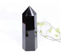 FQHIDMOMX Rock Obsidian Hexagonal Column Crystal Point Ornament Wand Home Decor DIY Gift Decoration Ornaments (Size : 9-10cm)