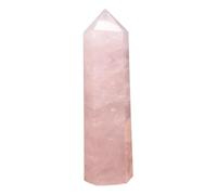 FQHIDMOMX Rose Quartz Crystal Column Wand Obelisk Home Decor(400-500g)