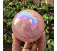 FQHIDMOMX Rose Quartz Crystal Powder Electroplated Ball Magical Gift Decoration Stone Ornaments (Size : 200-300g)